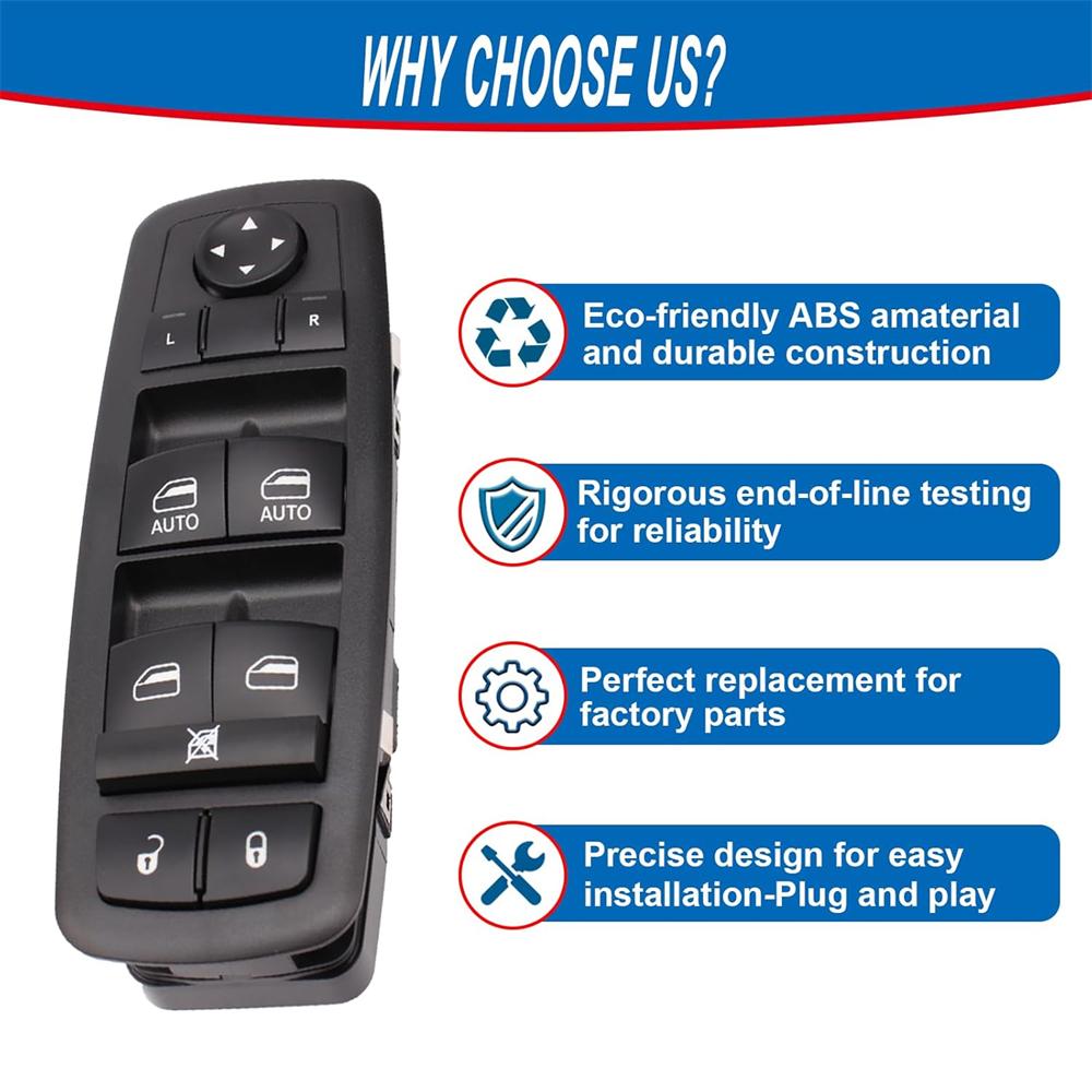 68141894AA Driver Window Switch for Jeep Cherokee 2014‑2017 Interior