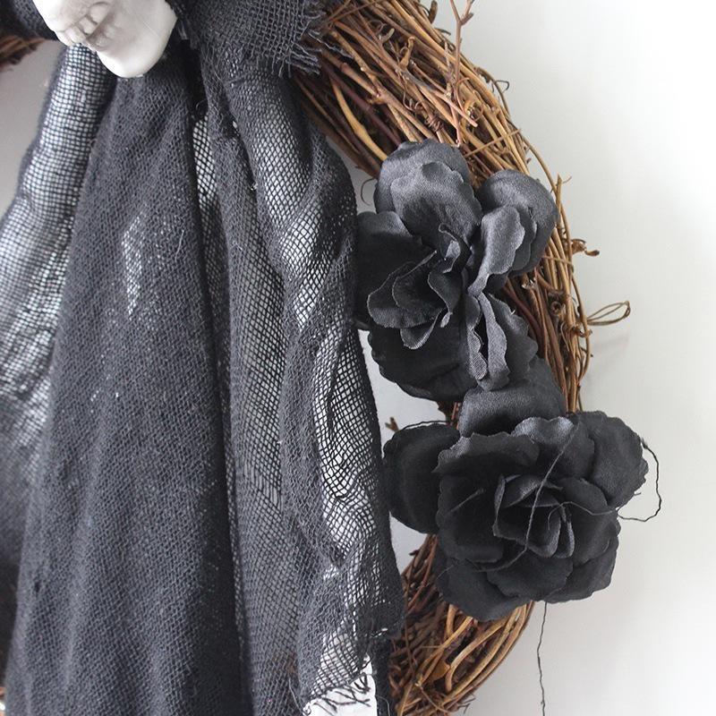Halloween Party Decor For Home Black White Ghost Wreath Wall Hanging Ornament Halloween Party Home Decoration Props 2023 New