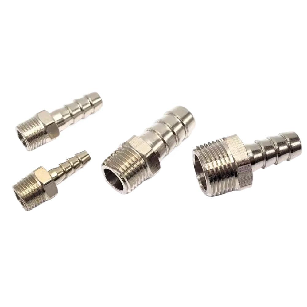 M3 M4 M5 M6 Metrisch Außengewinde 3/4/5/6 mm Schlauchtülle Messing Vernickelt Rohrverschraubung Verbinder Öl Schmierung