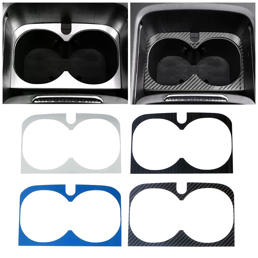 

For GWM Tank 300 2024 2024 Center Console Gear Shift Coffee Cup Holder Frame Cover Trim Interior Accessories Black Carbon Decor