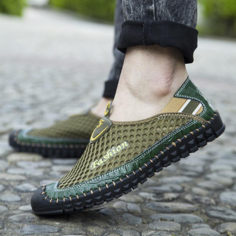 Men Breathable Sneakers New Fashion Shoes Climbing Hiking Shoes Men Outdoor Beach Shoes Mesh Shoes Mens
