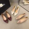 Pointed Small Commuter Single Shoes Women's Spring 2025 New Bow Super Versatile Soft Sole Red Mary Jane Shoes