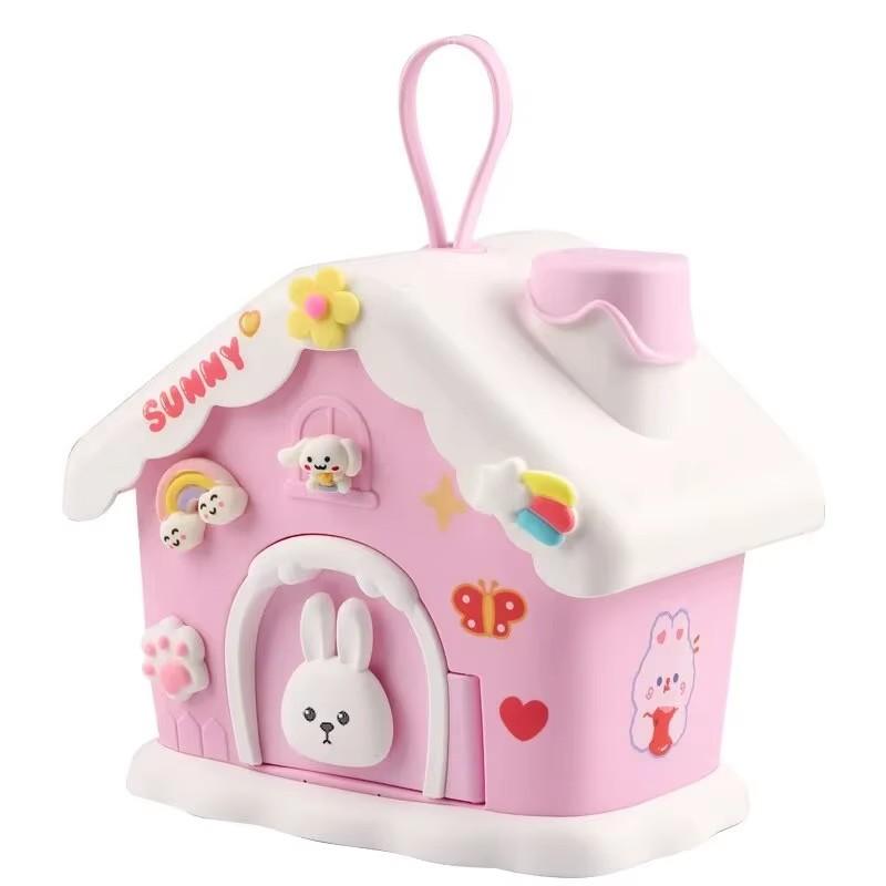 1Pc New Cute Snowy House Money Storage Can Ins High Beauty Toys Small House Creativity Can Store Large Capacity Christmas Gifts