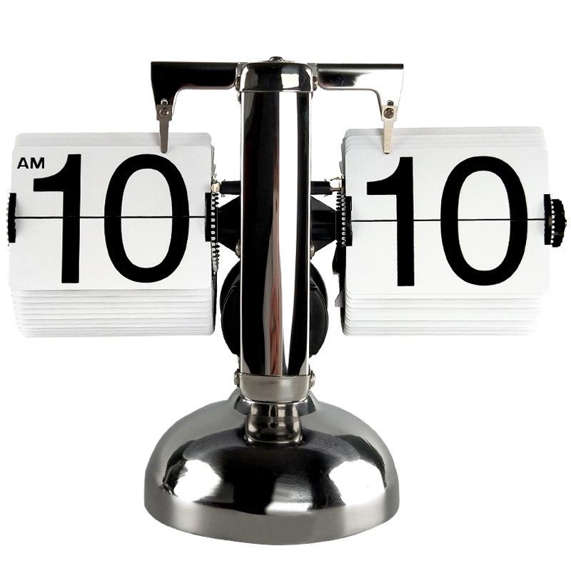European Style Automatic Flip Desk Clock – Creative Small Mechanical Design for Living Room