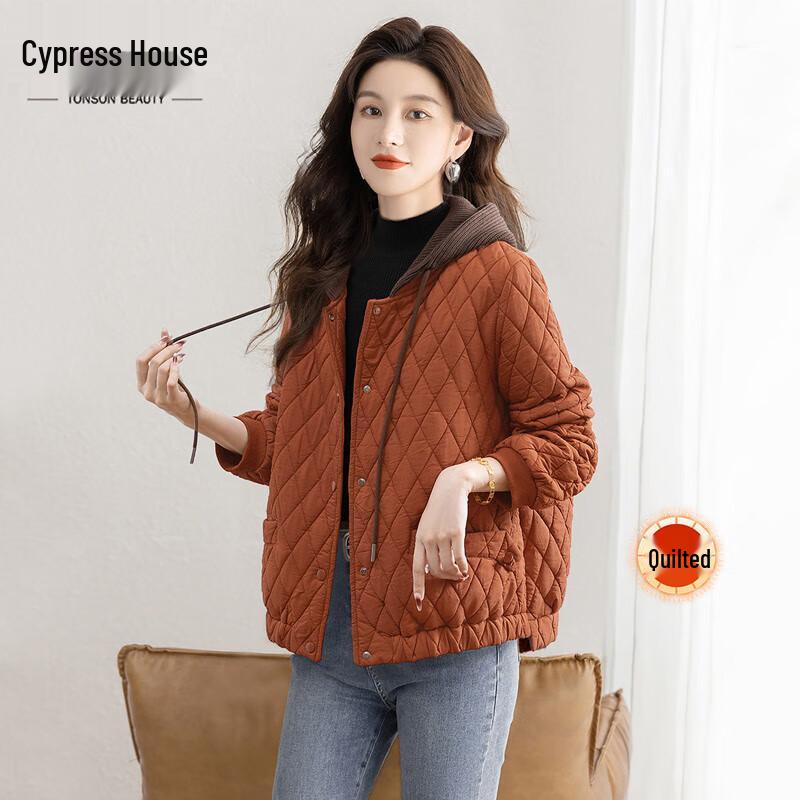 

Women s Diamond Quilted Hooded Cotton Jacket S