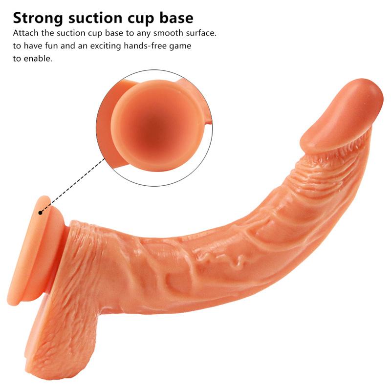 Soft Elbow Double Layer Liquid Silicone Penis Large Simulation Female Masturbation Device Manual Adult Sex Products
