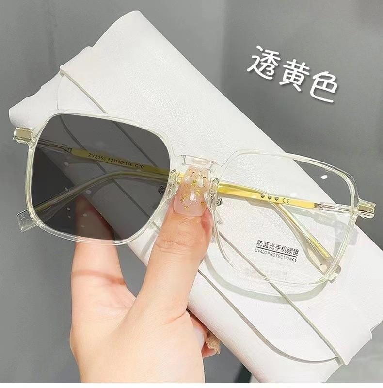 

Светочувствительные очки для близорукости, меняющие цвет, мужские и женские большие оправы, простые серые очки, меняющие цвет лица, очки для похудения с защитой от синего света 0 degrees anti-blue light [does not change color]