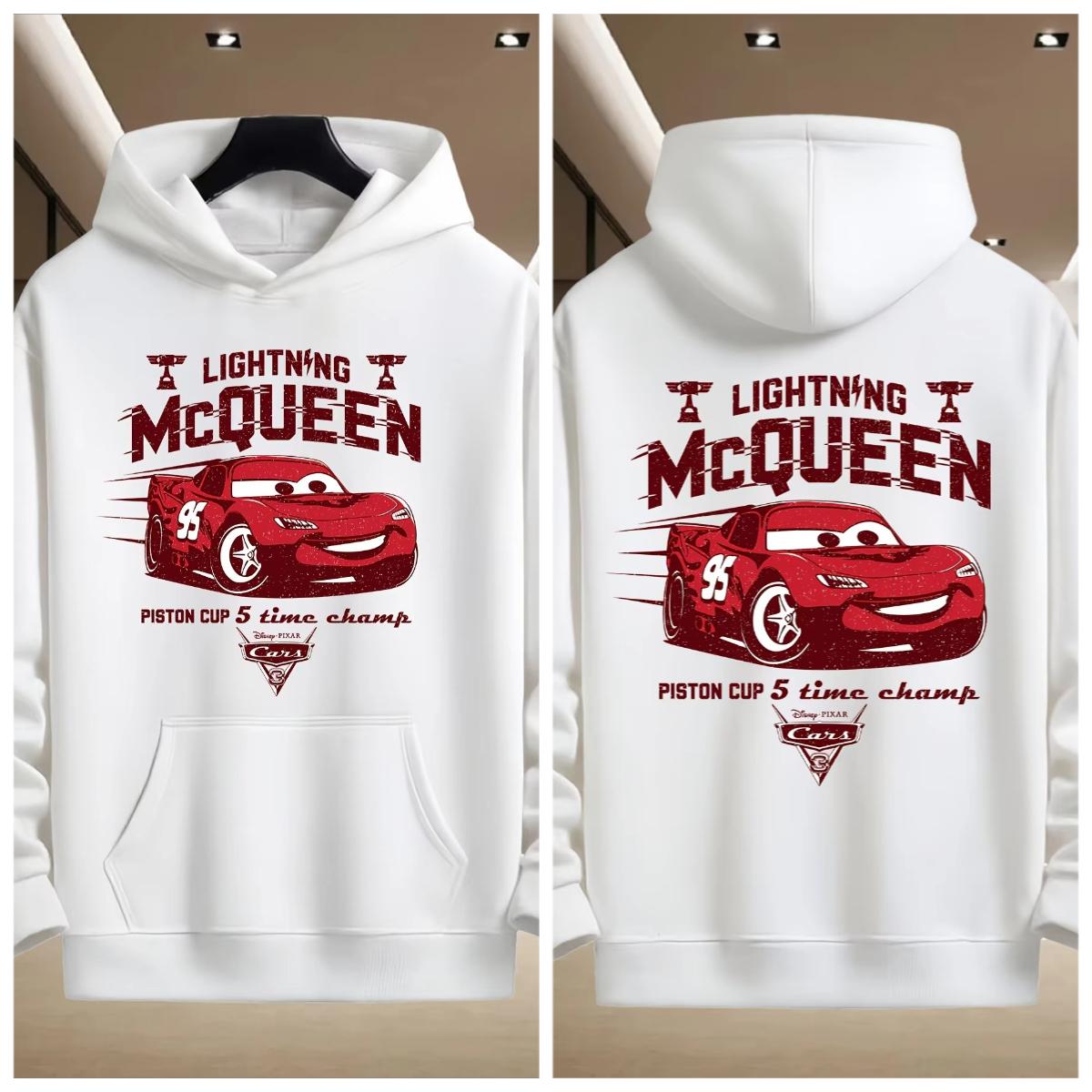 

Disney Men s Hooded Sweater Car Story Series Sweatshirt Autumn and Winter Casual White Men s and Women s Top Hoodie 3XL