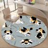 1PC Dogs Woof Office Round Area Rug, Mat Suitable For Office, Under Office Chairs Bedroom Living Room Home Decor, Room Deco