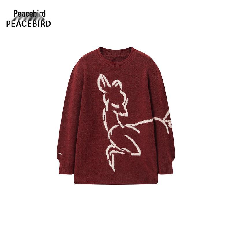 PEACEBIRD Colorblock Round Neck Knit Sweater S