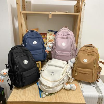 Backpack for Junior High School Students, Girls' School Bags, Men's and Women's Elementary School Students, Nylon Cloth Lightwei