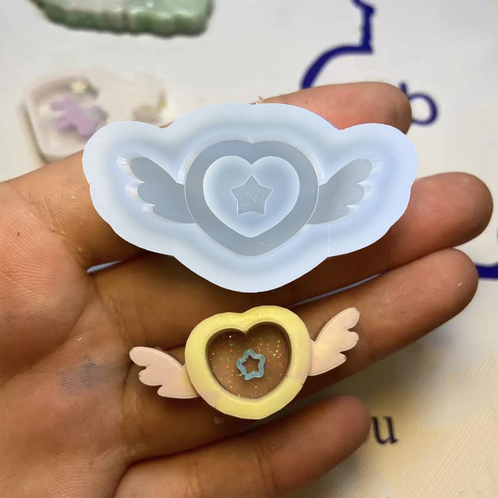 Resin Shaker Mold DIY Quicksand Casting Epoxy Silicone Mold Resin Epoxy Jewelry Molds for Pendant Decoration Crafts