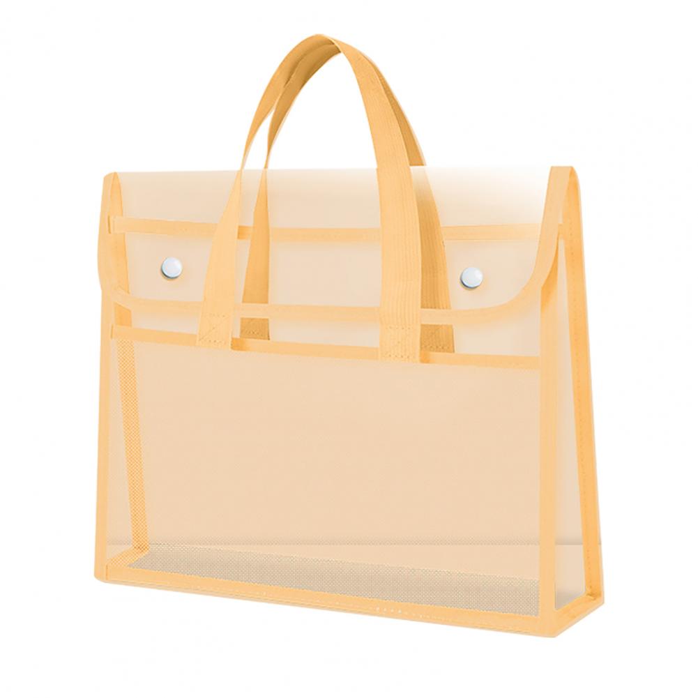 A4 Expandable File Folder With Snap Closure Transparent Plastic Waterproof Pouch Portable Documents Tote Bag For Office School