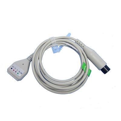 Compatible for Popular,Din Style, 3/5-Channel, ECG Recorder Patient Cable, Replacement ECG Lead Wires Cable Adapter, Use for Companion ECG Lead Wires