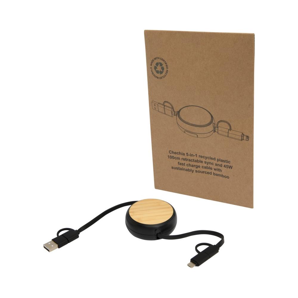 Chechia Cablu Conector Retractabil 5 în 1 din Plastic Reciclat