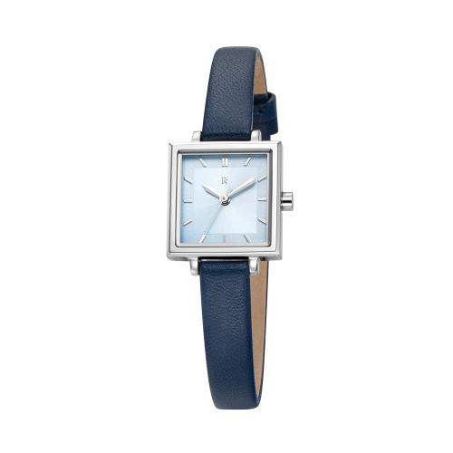 [ROMANSON] ROMANSON Renata Full Square R Blue Leather Watch RWRLLL5BF012WHBL0