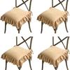 4er Pack Stuhlkissen Rüschen Stuhlkissenbezug, 100% Baumwolle Boho Überzug Geeignet für Wohnzimmer Esszimmerstuhl Kissen, Stilvolle Sitz- und Rückenkissen