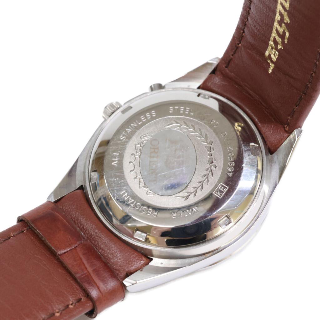 Orient 469PA2-170 Three Star Day Date Mechanical Automatic Watches Silver / BrownUsed
