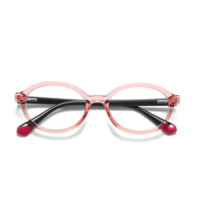 

Anti Blue Rays Women Men Oval Prescription Glasses For Children Spring Hinge Short-Sight Eyewear Diopter 0 -0.5 -0.75 To -6 0