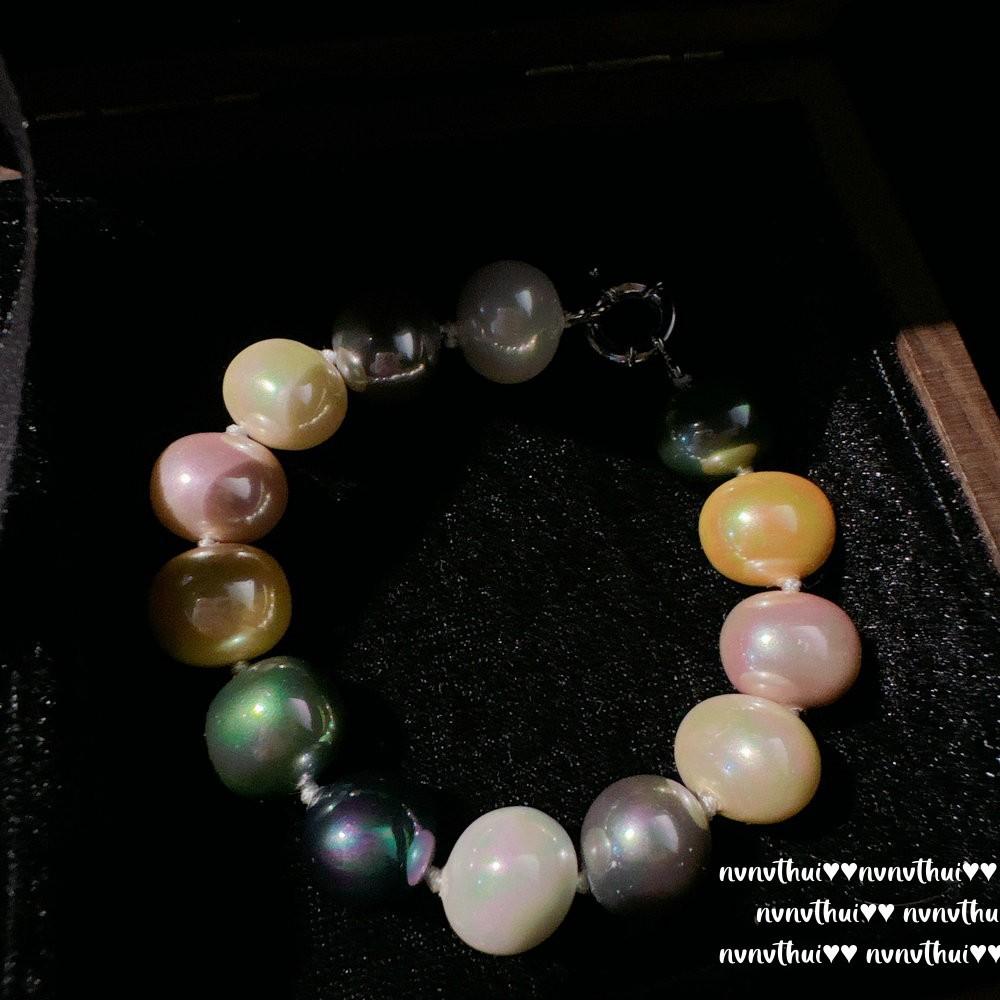 Mermaid Tears, Peacock Purple Egg Pearl Necklace, Baroque, Deep Sea Beads, Convex Bubble Bead Necklace Bracelet