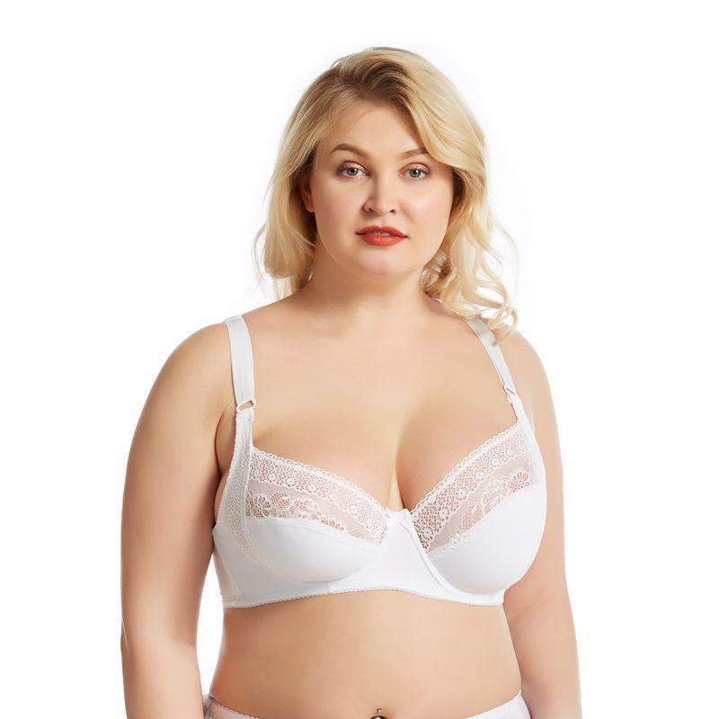 Women's Plus Size Lace Push-Up Bra with Underwire and Side Support