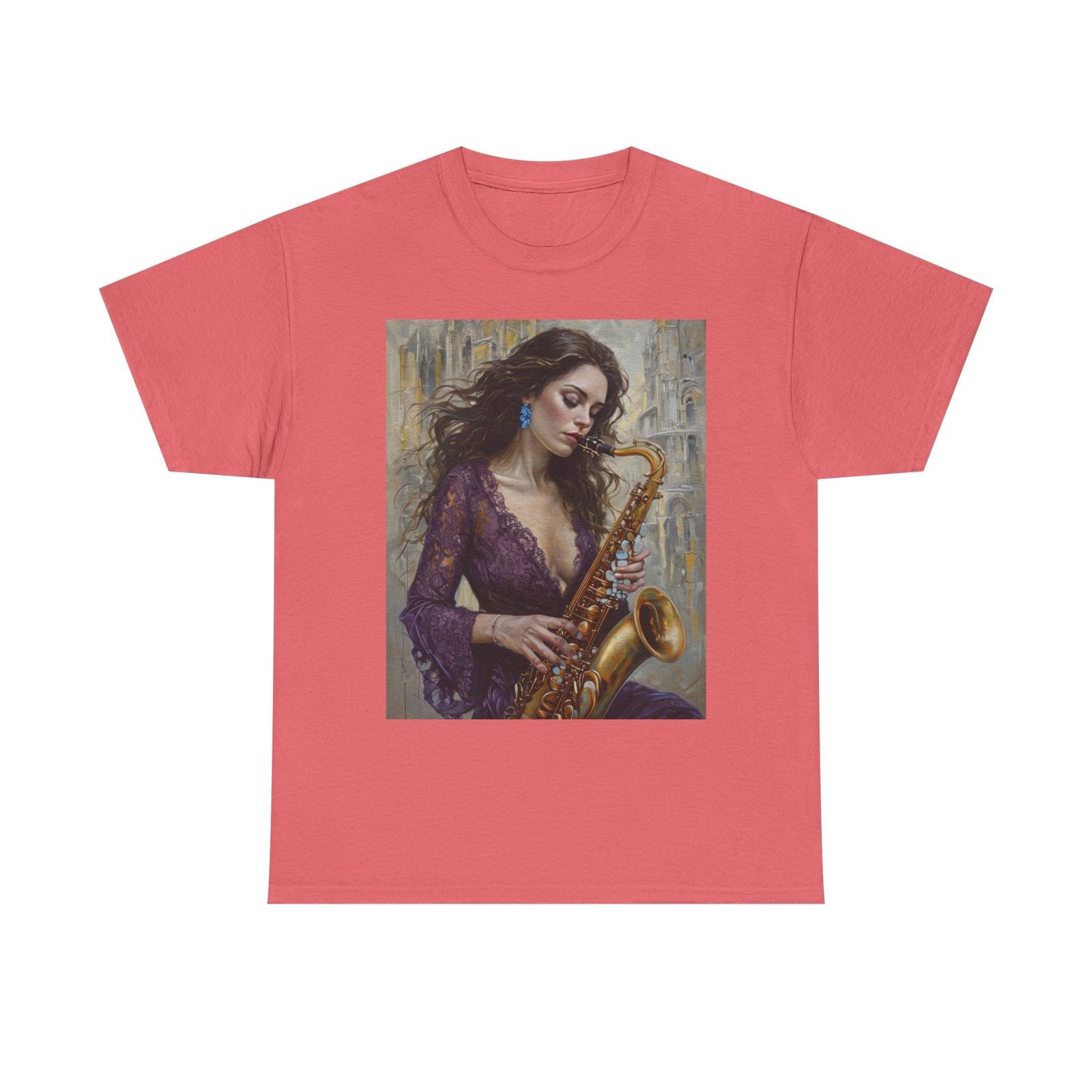 Saxophone Player Unisex Tee, Vintage Music Gift, Music Lover Shirt Cotton Tee S