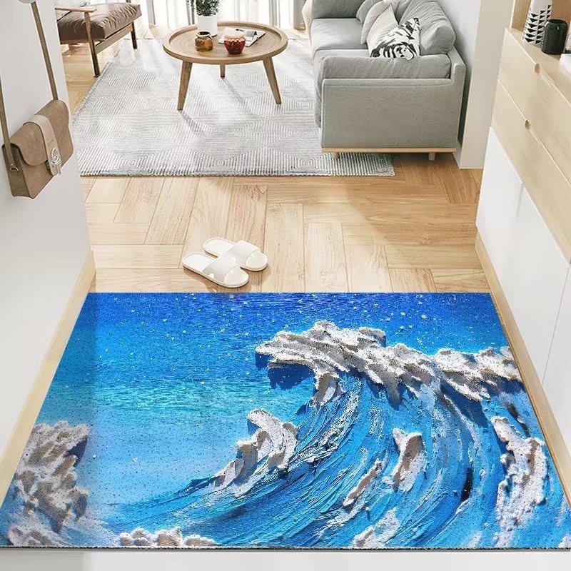 Oil Painting Entrance Door Mat Living Room Non-Slip Floor Carpet Bathroom Doormat Kitchen Rugs