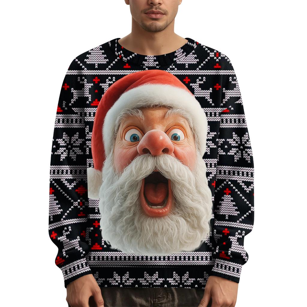 Pánský vánoční svetr s potiskem na límci