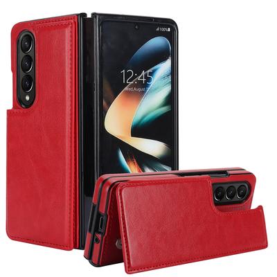 Luxury Wallet for Samsung Galaxy Z  Fold 3 4 5 6 Phone Case with Card Holder Leather Kicstand Stockproof Protective Cover