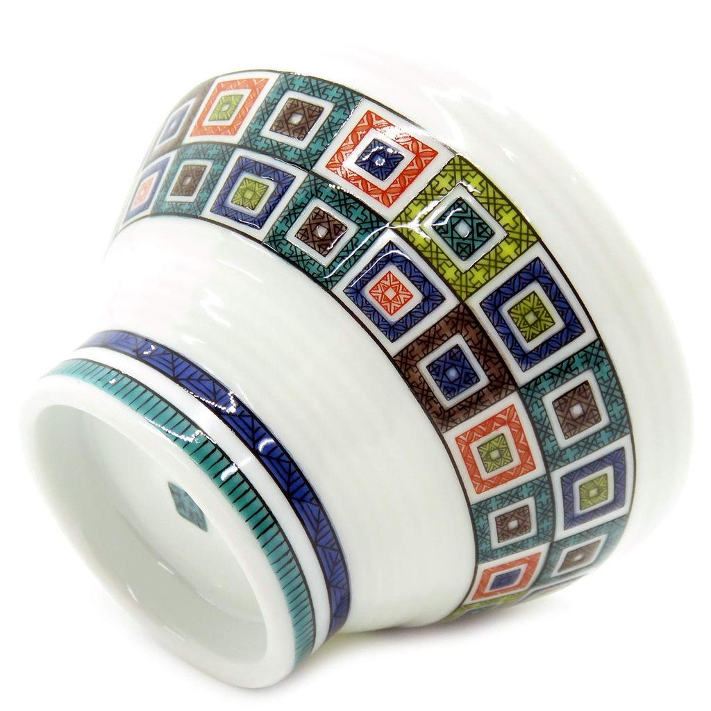Waza No Kura Kutani Ware Sendan Rice Stone Japanese 70th Birthday Gift Bowl, Pavement, Pottery, Stylish, Tableware, Gift, Present,
