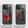 Cherry Strawberry Case for iPhone 17 Pro Max 15 13 Mini 14 Air 16 Plus 11 7 8 SE 12 XS XR Funda Back Phone Cover