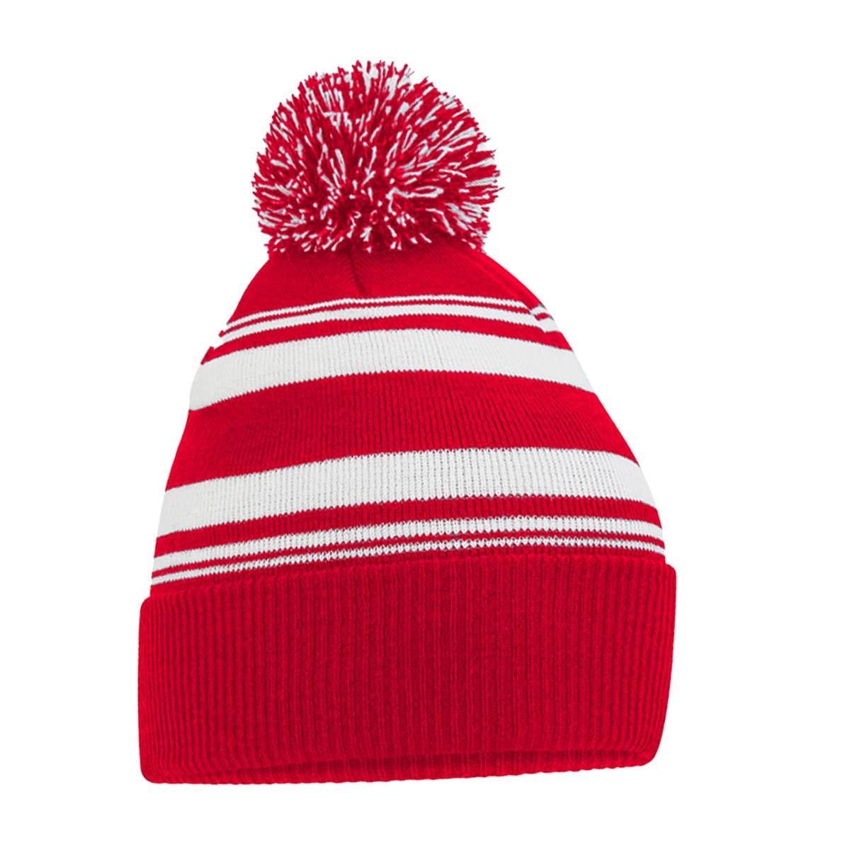 Fan Gestreepte Muts One Size rood/wit