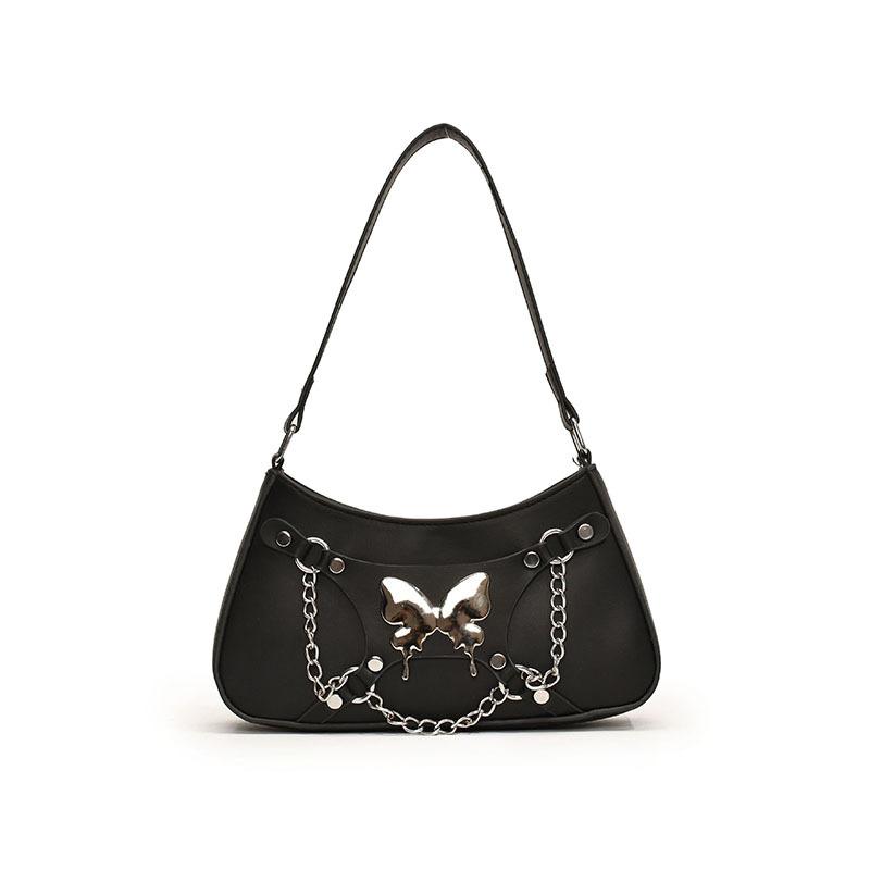 

Модная портативная маленькая сумка женская летняя 2024 года, новая модная ретро-сумка через плечо под мышкой, сумка-мессенджер с нишевым дизайном чёрный