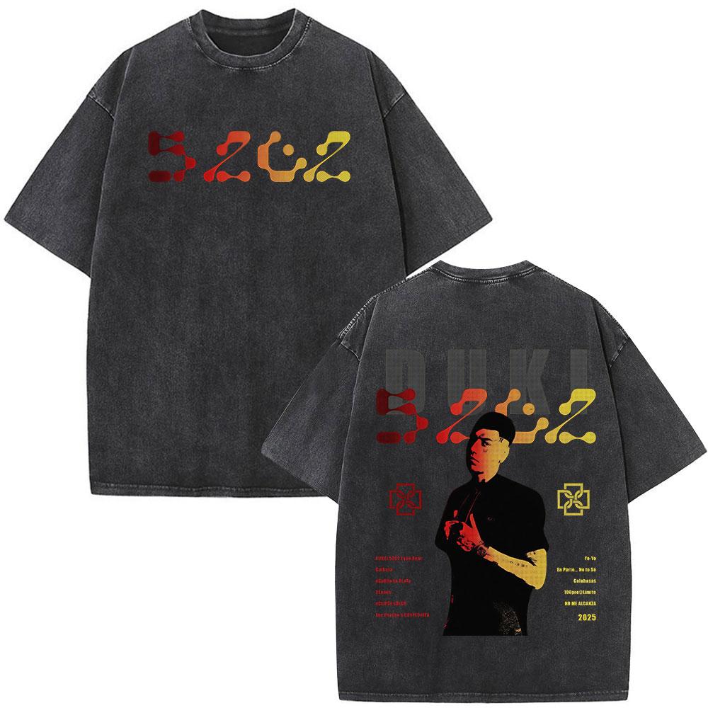 Vintage Washed Rapper Duki Merch Tshirt Mens Women Clothing Fashion Hip Hop Oversized Tshirts Cotton Short Sleeve T Shirts