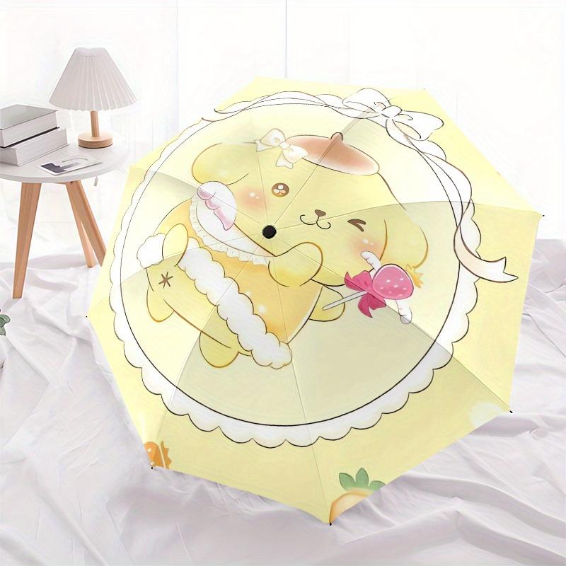 Pompompurin,Dessert Automatic Folding Umbrella-Simple 8-Rib Design, Bright Cartoon Pattern, Durable Iron Frame, Suitable For Travel, Outdoor