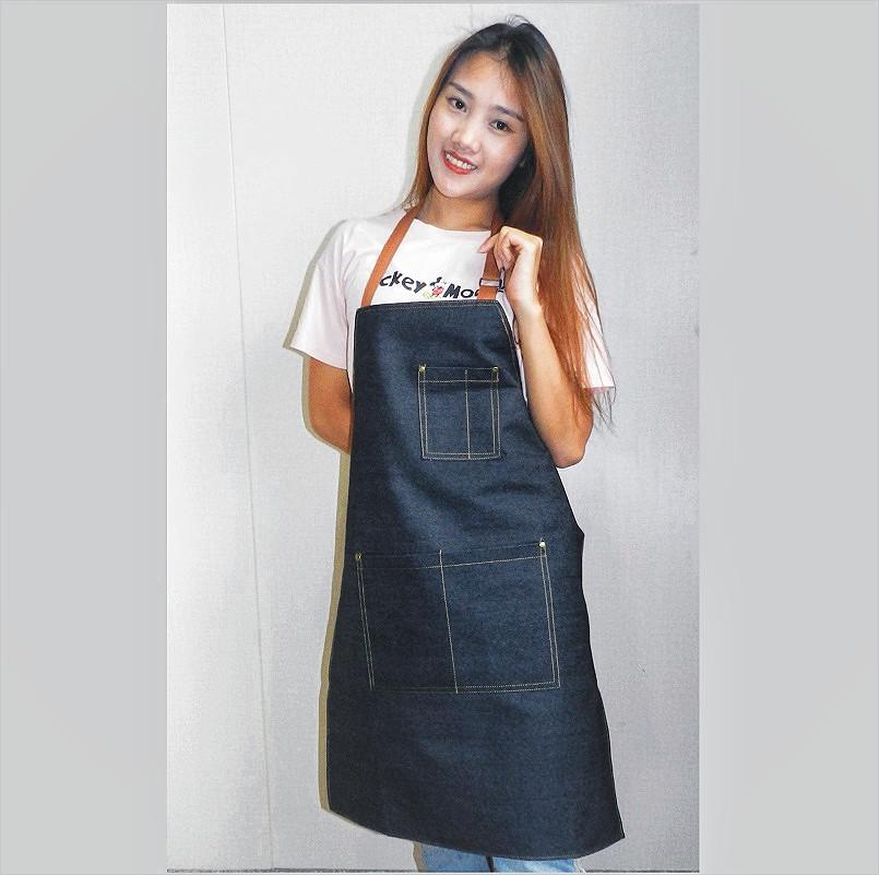 Nordic Labor Protection Denim Apron for Home and Kitchen Use - Adult Korean Style