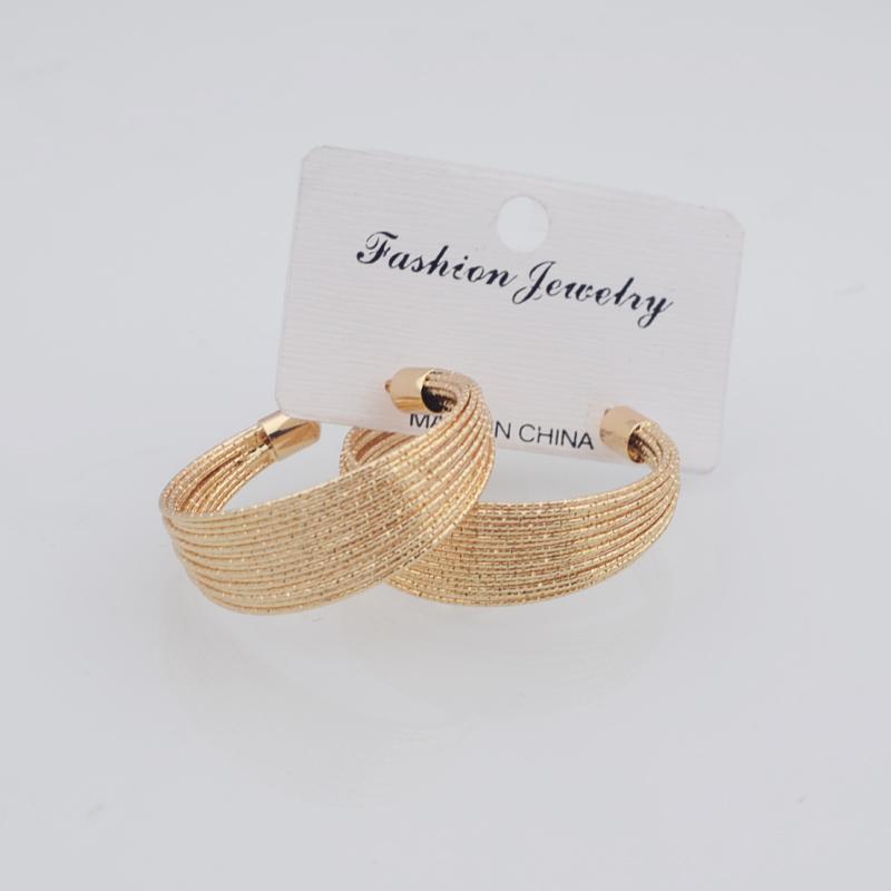 Gold Layered Round Hoop Earrings with Smooth Finish for Party More