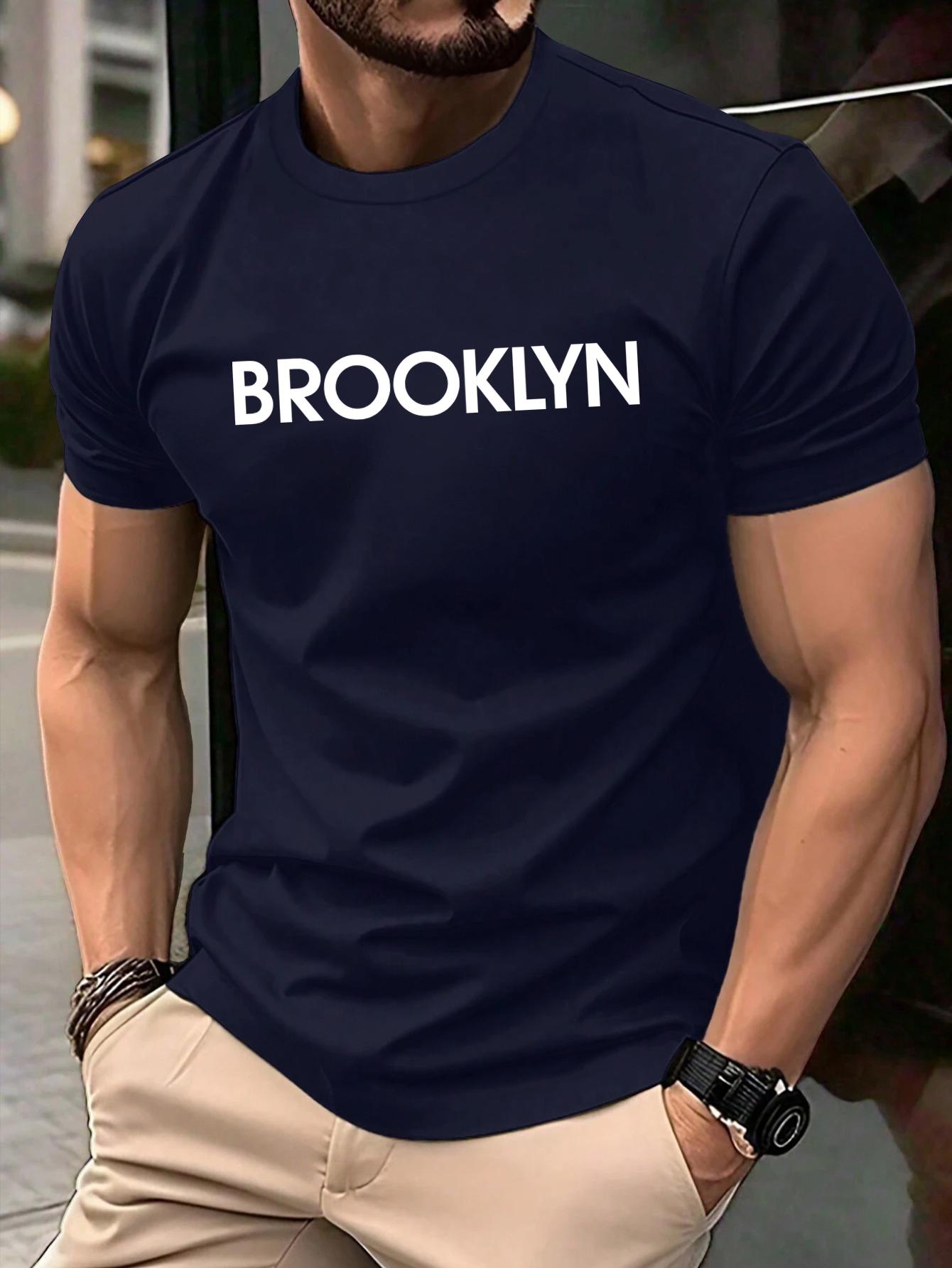 

Brooklyn United States Printed Men Retro TShirts Cotton AllMatch T Shirt Trendy Street Short Sleeve Unisex ONeck Soft Clothes 4XL