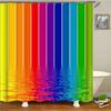 Colorful Rainbow Stripes Pattern Shower Curtain Bathroom Waterproof Polyester Fabric Home Decor Machine Washable Bath Curtains