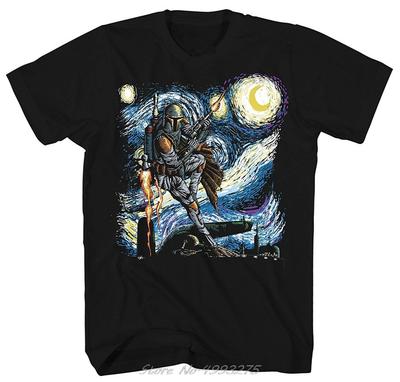 Mad Engine Boba Fett Noite Estrelada Camiseta Gráfica Masculina para Adulto Camisetas Verão Marca Adultos Camiseta Casual Camisetas Fitness