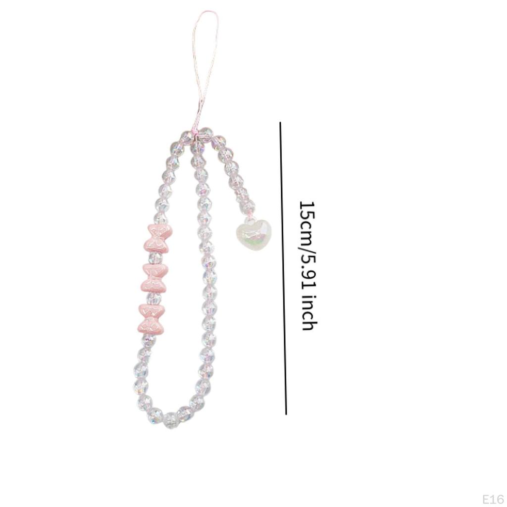 Beaded Phone Lanyard Cute Bracelet Keychain Bag Pendant Decoration Wrist Strap