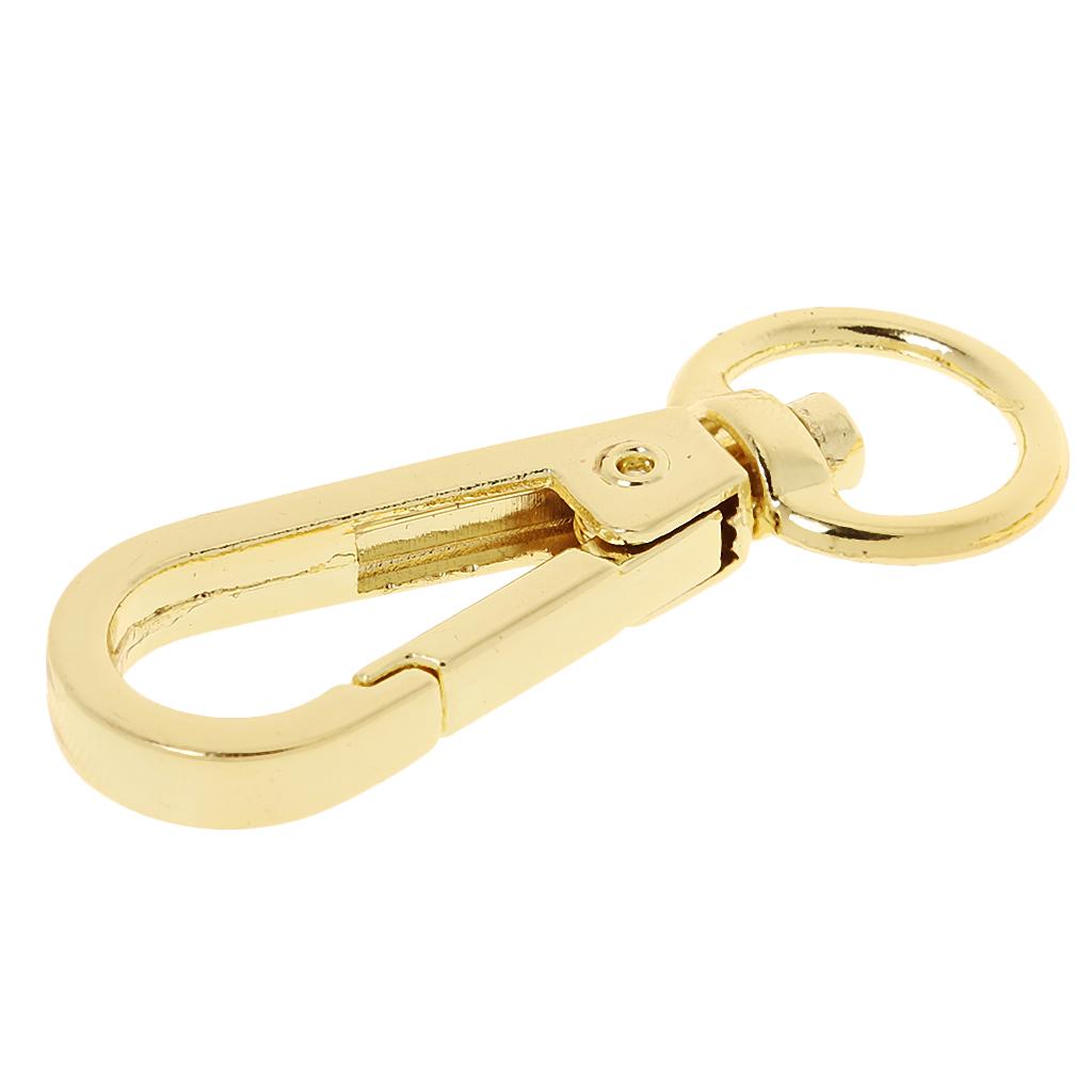 Pack of 10 Alloy Spring Snap Hook Clasps Keychain Crafts Gold