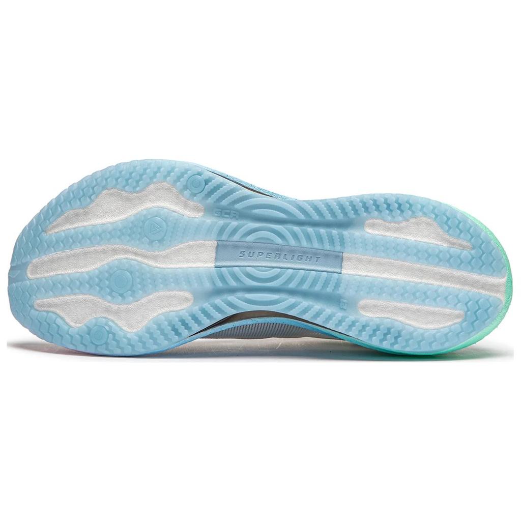 Li Ning Super Light 21 Cushioning Slip Resistant Abrasion Resistant Breathable Low top Running Shoes Women's White Blue ARBU002-9