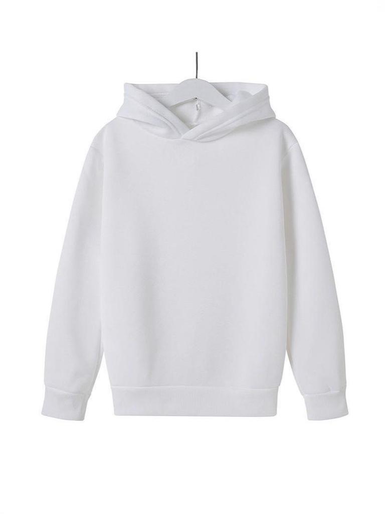 Bluza z kapturem dla dzieci w jednolitym kolorze - Pusta bluza do sportu i zabawy