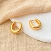 Chic Business Oval Brass Plated 18k Gold Earrings For Women