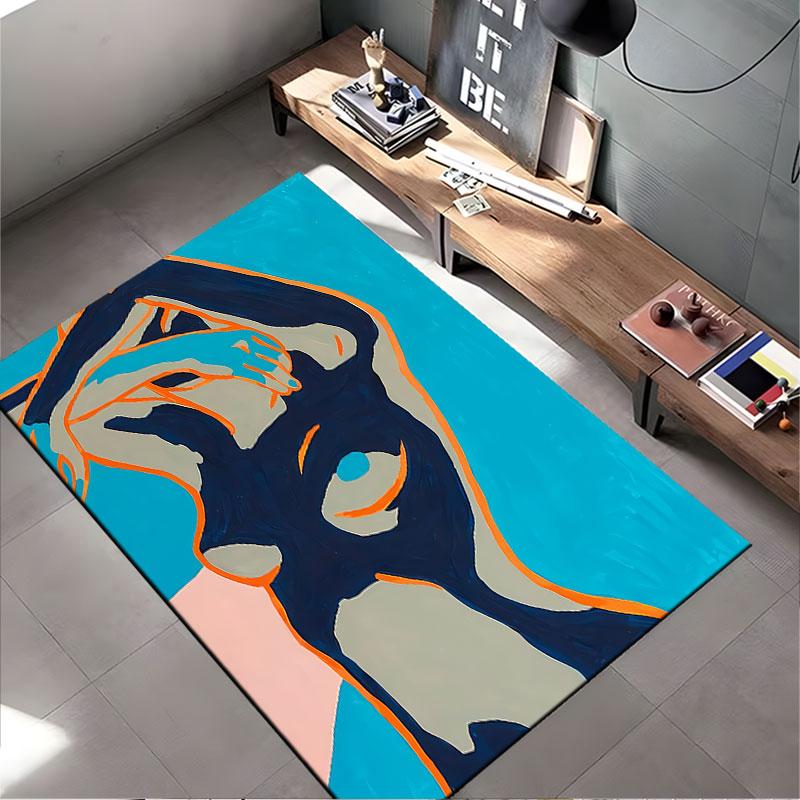 Abstract Human Silhouette Art suitable as a non-slip mat for the living room or bedroom sofa