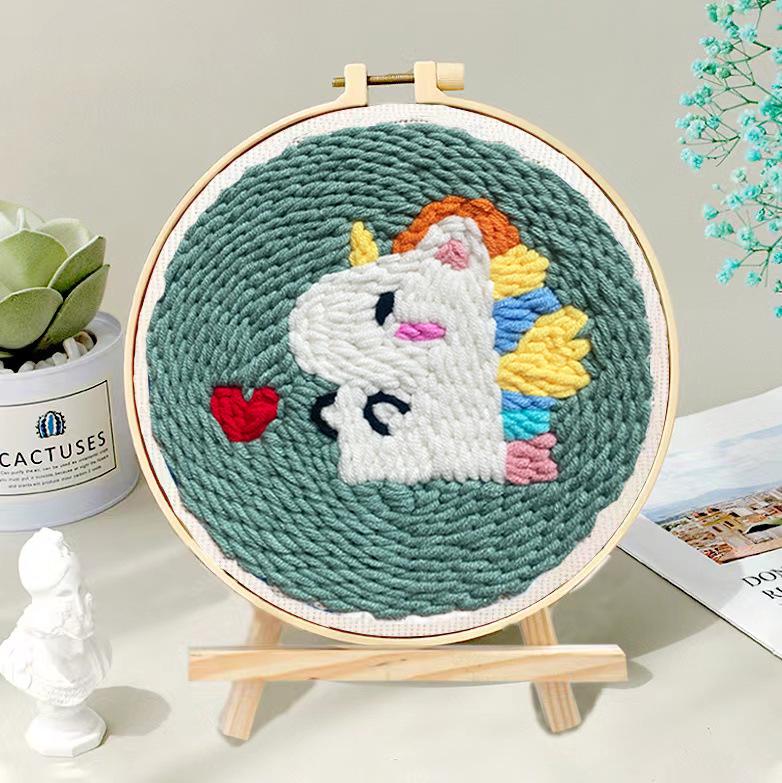Russian Punch Needle DIY Kit: Handmade Wool Base for Fun Embroidery Projects