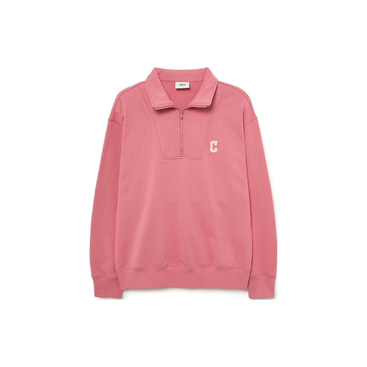 MLB Sweatshirts Unisex Pink Stand Collar Moderate Regular 3AMTB0534-45PKM XS