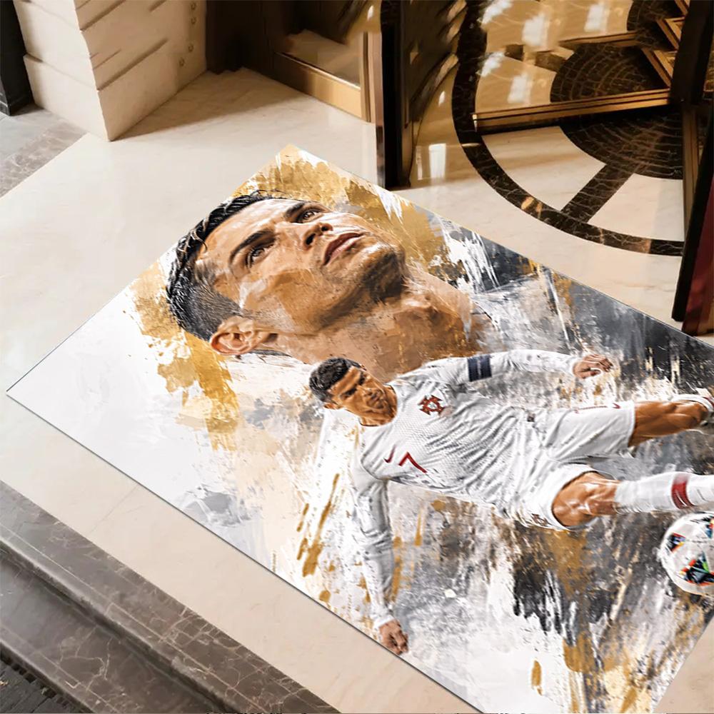 Ronaldo Juventus Action Floor Mat Design for Playrooms Living Rooms Entryway Study Room Anti-slip Rug Decorate Offices Wedding Party Gift