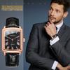 Men's Square Waterproof Watch: Roman Analogue Watch with Leather Strap, Antique Style, Simple and Stylish Square Watch for Men - Perfect Gift for